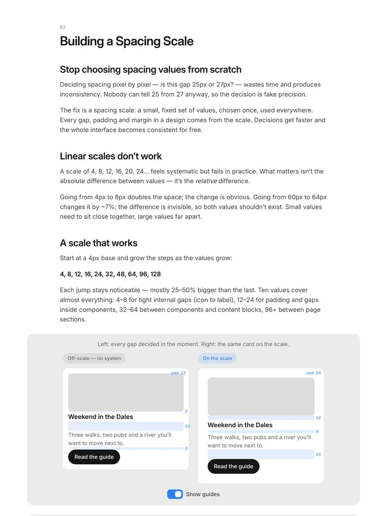 Lesson pages from the course